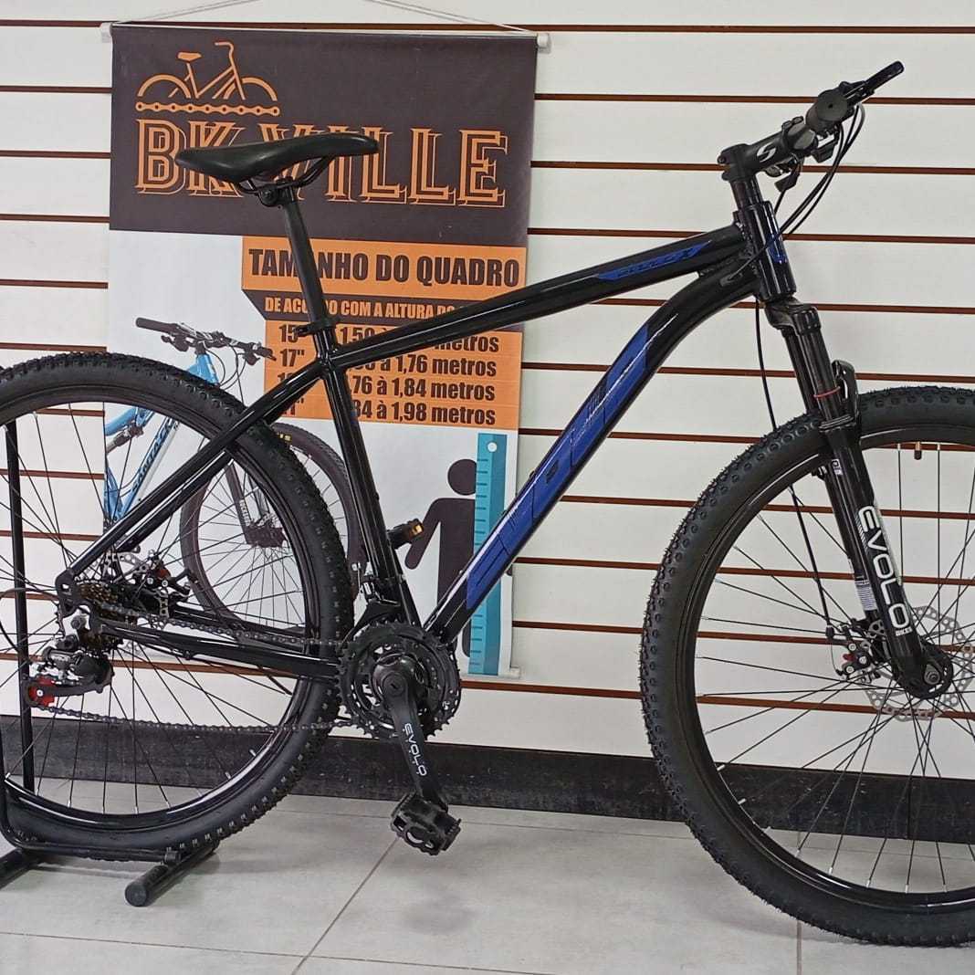 BICICLETA 29 ALUM 21V PRETA AD.AZUL EVOLO