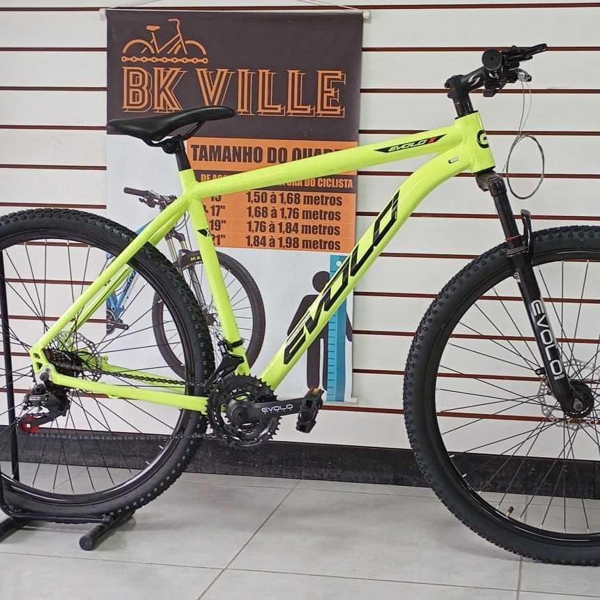 BICICLETA 29 ALUM 21V VERDE FLORESCENTE EVOLO